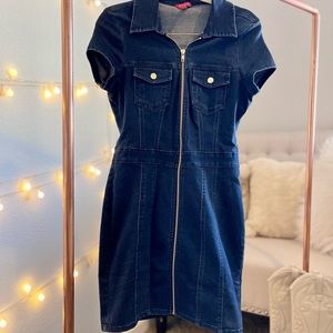 Guess jean zip up dress